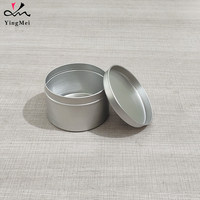 Vente en gros de boîtes en métal rondes vides argentées de 220ml avec couvercle coulissant Boîtes à bougies Emballage de thé Boîte-cadeau en aluminium