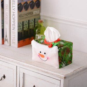 DAMAI Red Snowflake Flannel Tissue Holder for Xmas Home Tabletop Decor Christmas Tissue <b>Box</b> Cover - Product Image 5