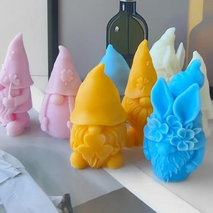 Silicone Candle Mold Dwarf Christmas Craft DIY Plaster Cake Molding Kit Irregular Shape Transparent White - Product Image 2