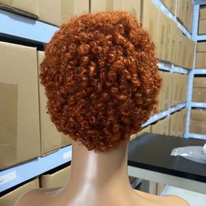 Perruque Courte Bouclée Kinky en <span class=keywords><strong>Cheveux</strong></span> Humains T-Part Dentelle 13x4x1, <span class=keywords><strong>Coupe</strong></span> Pixie Brésilienne pour Femmes Orange 350#, Perruques Bouclées en <span class=keywords><strong>Cheveux</strong></span> Naturels - Product Image 3