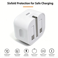 Chargeur rapide USB-C électrique PD 20W en gros, 5V/3A, avec prise UK pliable, câble et boîte de vente au détail