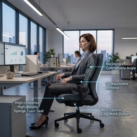Nouvelle Chaise de Bureau Ergonomique V2 Comfort en Maille, Inclinable, Rembourrée, Pivotante, pour Ordinateur et Direction