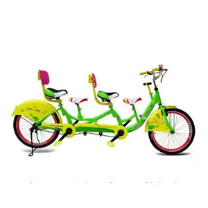 Renkli 5 kişi tandem bisiklet gezi/eğlence pedalı aile Quadricycle/Touring 4 tekerlekli bisiklet