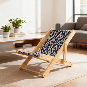 Giá tốt nhất hiện đại phong cách rắn GỖ GẤP Ghế giải trí cắm trại vải ghế nhà máy bán buôn rắn gỗ vải phòng chờ ghế - Product Image 6