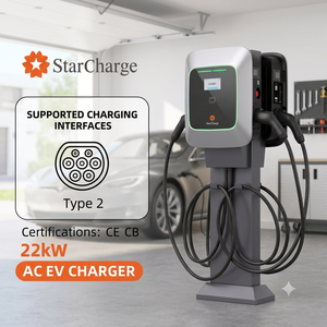 Chargeur AC intelligent pour véhicules électriques MID-Certified Starcharge Saturn 44kW Dual 22kW AC, IP55 IK10, pour station de recharge au lieu de travail, compatible OCPP 16J - Product Image 1