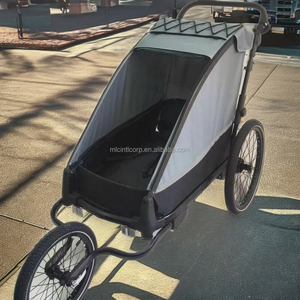 Dog Bike Trailer and Pet <b>Stroller</b>-Aluminum Alloy Frame Independent Suspension 20 inch Air-Filled Tires 45-50kg Max Load - Product Image 1
