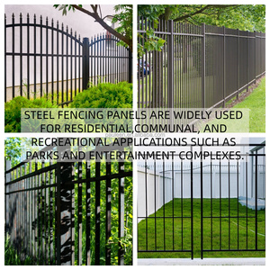 Clôture en <span class=keywords><strong>acier</strong></span> d'extérieur, panneau en <span class=keywords><strong>acier</strong></span> <span class=keywords><strong>corten</strong></span> moderne, électrogalvanisé, clôture à piquets ou à barreaux, poteaux de clôture en <span class=keywords><strong>acier</strong></span> galvanisé - Product Image 4