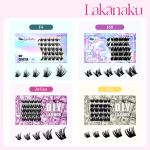 Lakanaku Diy <b>Lash</b> Extension <b>Kit</b> 24 Fan L13 16V F4 Volume False Eyelashes Reusable For General Population - Product Image 4