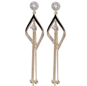 PUSHI 2022 new tide S925 silver needle mesh is popular style goddess geometric tasse long fashion earrings