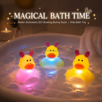 Juguete de Baño de Alpaca Luminosa, Pato Flotante con Luz, Llama con Sensor de Agua, Patito LED para Bebés y Niños, para la Hora del Baño