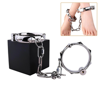FISTSX Menottes de cheville en métal robustes avec cadenas pour jeux de soumission en couple, jeux de rôle BDSM, dispositifs de retenue BDSM, 3 styles de menottes de cheville