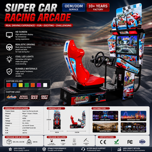 Simulateur de course automobile à écran 3D HD, personnalisable, <span class=keywords><strong>prix</strong></span> usine, avec levier de vitesses, machine de jeu de course commerciale à monnayeur - Product Image 1
