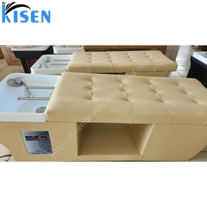 Kisen 2025 – Fauteuil de lavage de cheveux professionnel en métal et cuir PU, inclinable, étanche avec circulation d'eau - Product Image 2