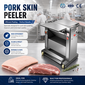 Machine automatique à peler la peau de porc en acier inoxydable |   Découpeuse de peau de viande pour ligne de traitement du bacon et du <span class=keywords><strong>jambon</strong></span> de ventre de porc - Product Image 1