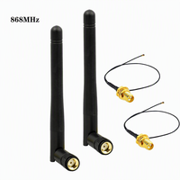 Antenne LoRa externe omnidirectionnelle pliable 868 MHz en caoutchouc avec câble coaxial pour module passerelle IoT sans fil