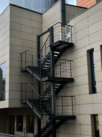 Escalier droit sur mesure, style moderne en fer forgé avec main courante en acier inoxydable pour villa, hôtel, projet commercial