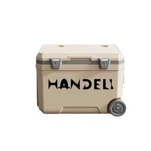 HANDELI new arrival High performance rotomolded camping fishing hunting cooler box set 45L Big Cooler Box with table and chairs