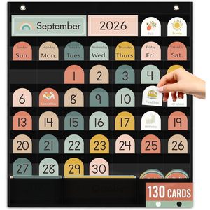 Tableau de calendrier mensuel pour salle de classe, format poche, 24x21 pouces, à fixer au mur, pour l'apprentissage des enfants et les fournitures pour enseignants - Product Image 3