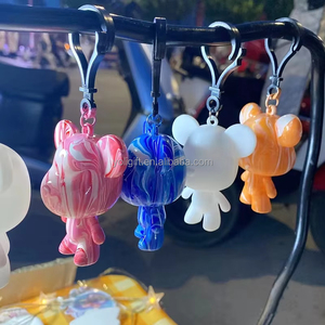 Figurines d'action <span class=keywords><strong>Marvel</strong></span> DIY, porte-clés Ours à grande tête, modèle vierge Ours fluide, pendentif de sac à dos fait maison, pendentif de voiture, figurine - Product Image 2