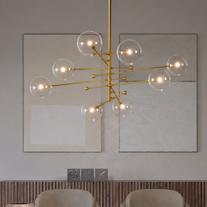 Modern Sputnik Glass <b>Ball</b> Hanging Lamp Adjustable Arm Multi Bulb Chandelier For Living Room Home Decoration - Product Image 1