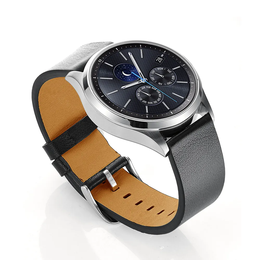 ebay amazon hot selling leather watch strap for Samsung Gear S3 22mm real calf leather watch band