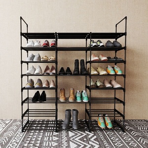 Scarpiera in metallo grande spazio posatore multiuso con Organizer salvaspazio - Product Image 1