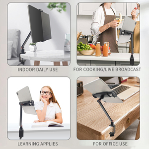 Support de tablette 3-en-1 en aluminium pour <span class=keywords><strong>iPad</strong></span>, support de <span class=keywords><strong>lit</strong></span>, support de bureau paresseux, support de téléphone portable réglable pour le bureau - Vente en gros - Product Image 2