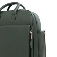 Sac à dos à langer multifonctionnel en cuir PU imperméable, personnalisé OEM, avec station de change et berceau de voyage pliable – Vente en gros