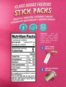 Assortiment de préparations pour boissons en poudre, 40 sachets, sans sucre, sans caféine, 5 calories, saveurs concombre, limonade, fraise - Product Image 2