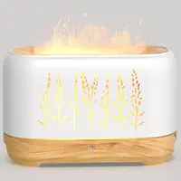 Máquina de aromaterapia de grano de madera, difusor de llama de lavanda de 5V, humidificador de lámpara de mesa de atmósfera, 200ml