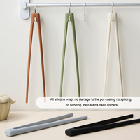 Pince de cuisine extensible 11 pouces pour barbecue, steak, aliments frits, pain, en silicone antiadhésif et anti-brûlure, pour la cuisson