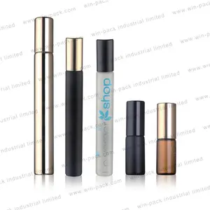 Amber glass roll on bottle with roller ball for perfume essential oil cosmetic packing