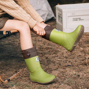 Stivali da Pioggia Unisex Stile Giapponese, Antiscivolo, Impermeabili, Pieghevoli, per Escursionismo, Guado e Pendolarismo, in PVC - Product Image 1