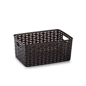 Cesta de Almacenamiento de Plástico Marrón de 10L, 33x22cm, Estilo Simple, Forma Rectangular, Tipo Ratán - Product Image 3