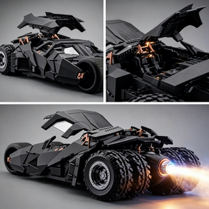 Modellino Auto <span class=keywords><strong>Batmobile</strong></span> in Lega YouLian, Statuetta da Esposizione, Giocattolo Unisex in Scala 1:8, Diecast con Batteria Alcalina AAA, Regalo - Product Image 1