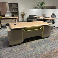 Bureau de direction écologique haut de gamme en forme de L avec rangement Poste de travail de bureau moderne en bois pour