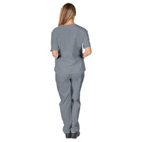 50% de réduction S-XXL nouvelle couleur unie poche col en v travail uniforme infirmière uniforme deux pièces femmes costume