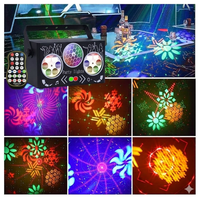 Lampe LED pour fête DJ, lampe activée par le son, laser RG, projecteur d'effets GOBO, kaléidoscope, télécommande DMX-512 9CH CRI95