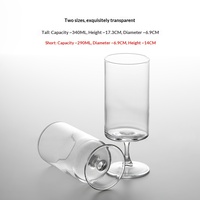 Verre à cocktail minimaliste sans plomb à pied haut et côtés droits, capacité 301-400 ml, idéal pour les restaurants, pour les boissons pétillantes