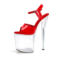 Chaussures de pole dance à plateforme gothique élégante de 20 cm, sexy, fétichistes, à semelle en cristal, pour danseuse exotique, avec bride à la cheville