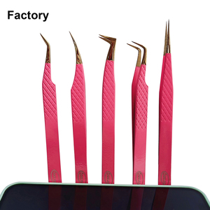 Pinzette con Logo personalizzato per Volume Private Label in acciaio inossidabile pinzetta pinzetta per ciglia con punta in fibra - Product Image 2