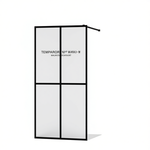 Mampara de Ducha de Vidrio Templado Esmerilado de 55.1x76.8 Pulgadas, Diseño Minimalista sin Marco, Grosor de 8 mm - Product Image 1