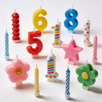 Bougie d'anniversaire en forme de chiffre fabriquée à la main par LITBRIGHT, dorée, décorative, non parfumée, sans fumée, sans goutte, pour anniversaire