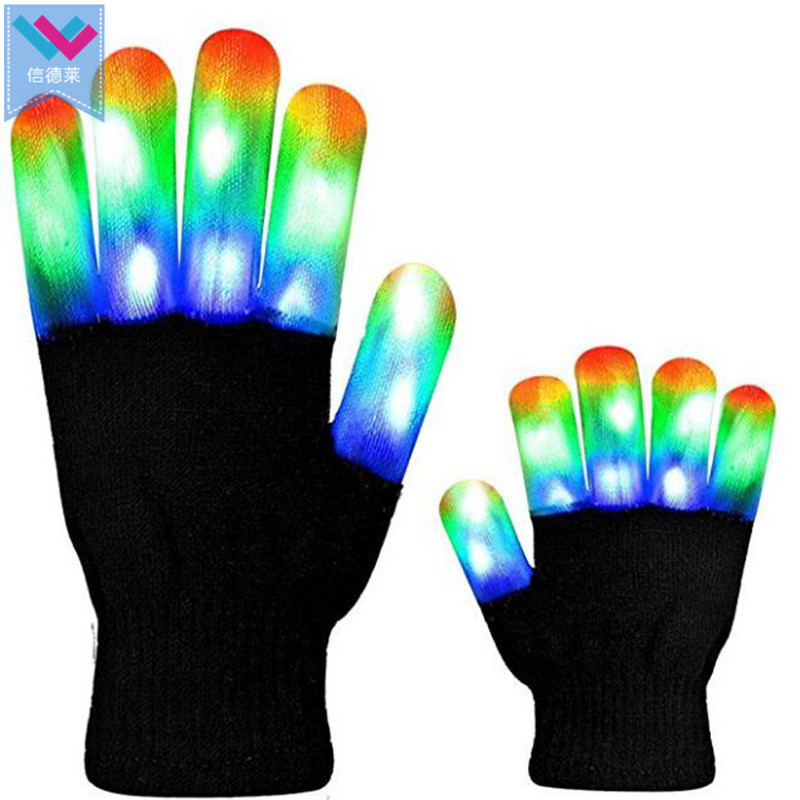 Guantes LED Intermitentes Con Luces De Colores – Pack De 1 Par Para Halloween, Navidad, Fiestas Y Clubes, Regalo Divertido Para Niños Y Adultos