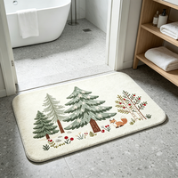 Maßgefertigter Moderner Flauschiger Teppich Weicher Kaschmir-Teppich mit Weihnachtsmuster Rutschfester Waschbarer Bettvorleger für Schlafzimmer