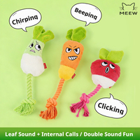 Jouet sonore interactif pour chien en corde de coton en forme de légumes (carotte, oignon, radis) pour la dentition des chiots