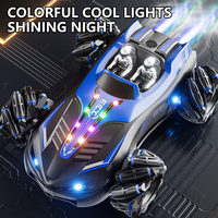 Voiture RC de cascade et de drift à 6 canaux avec lumières, musique, retour automatique, câble USB et télécommande 50M pour enfants et adultes