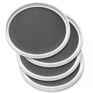 Set of 4, 10 Inch Non-Skid <strong>Lazy</strong> <strong>Susan</strong> Organizers - Turntable Rack for Cabinet, Pantry Organization and Storage, Kitchen, <strong>Fridge</strong> - Product Image 1