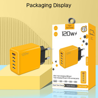 Chargeur USB C GaN 120W 5 ports, chargeur rapide pour téléphone portable Type C PD 120W, adaptateur secteur à charge rapide pour Huawei/Xiaomi/Samsung