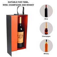 Custom Recycled Luxury Cardboard Magnetic Gift Wine Bottle Paper Box Luxury for Champagne Packaging with Handle Embossed